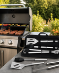 Set 3 ustensile si accesorii pentru gratar GrillMixx idealSTORE, Fabricate din otel inoxidabil, Calitate premium