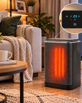 Radiator electric Mini HotFire idealSTORE, Putere 1500w, Detine 2 trepte de putere, Termostat reglabil intre 10°C-40°C