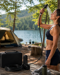 Dus portabil electric de calatorie idealSTORE, Incarcare Solara si prin USB, Autonomie 2200mAh