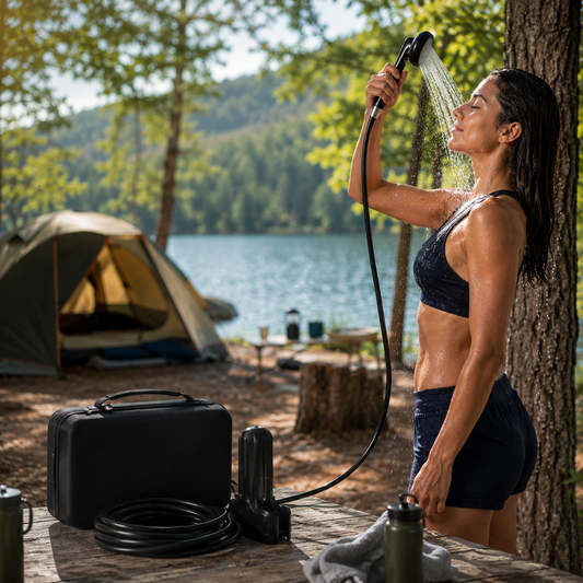 Dus portabil electric de calatorie idealSTORE, Incarcare Solara si prin USB, Autonomie 2200mAh