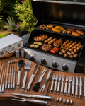 Set 26 ustensile si accesorii pentru gratar GrillMixx idealSTORE, Fabricate din otel inoxidabil, Calitate premium, Cutie de transport inclusa