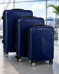 Set 3 Trolere-Valize de Calatorie idealSTORE, Mari, Medii, Mici, cu Roti Pivotante, Manere Reglabile Telescopice, Inchidere cu Cifru