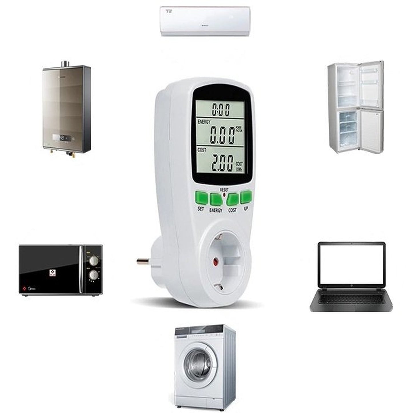 Priza cu contor de energie digital idealStore SaveEnergy 3680W