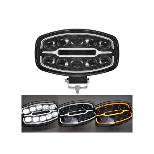 Proiector led auto 2 faze cu drl alb si portocaliu idealSTORE 55w omologat e9 12v 24v