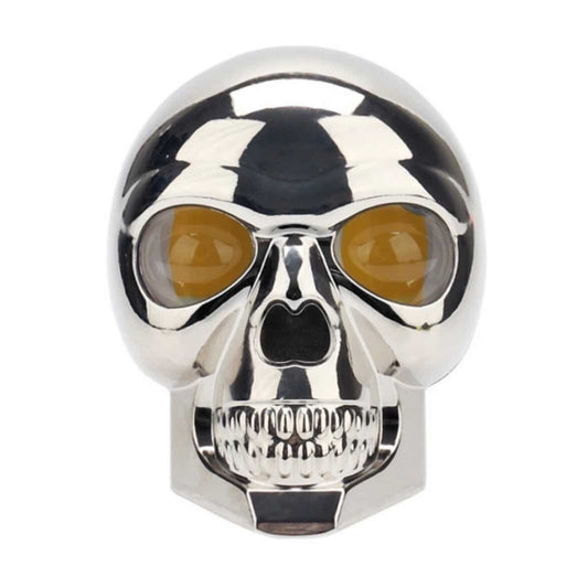 Proiector LED SKULL idealStore, Putere Iluminare 1100LM, Iluminare Duala Alb sau Galben, Tensiune Functionare 12-24V, Rezistent la Apa, Design Unic, Culoare Gri