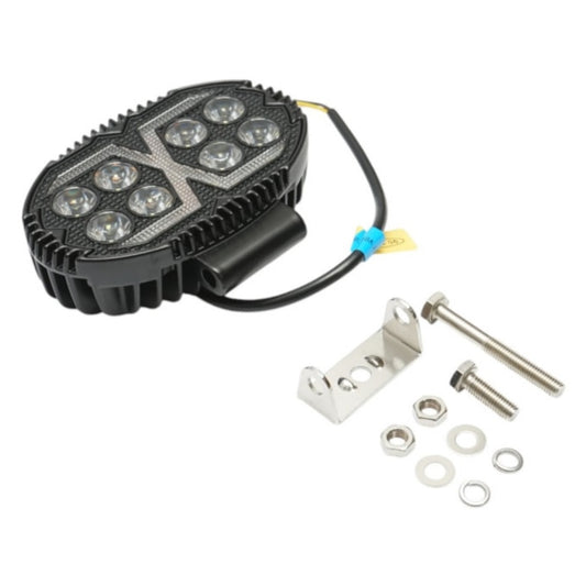 Proiector Oval LED idealSTORE cu DRL 9-80V, 24W, alb-galben, Carcasa aluminiu IP67, Tip lumina 8 Led-uri tip sport+ DRL galben