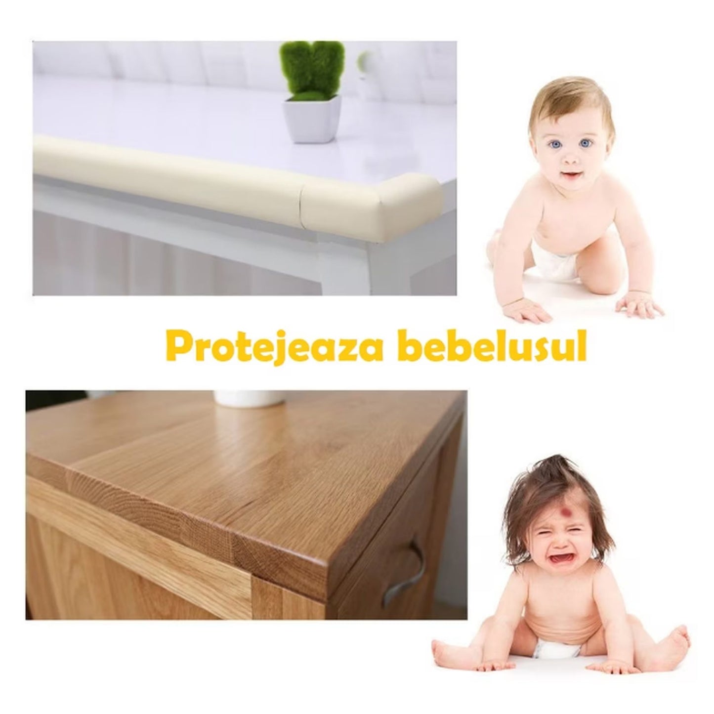 Banda protectie colturi si margini mobila 2 m IdealSTORE alba