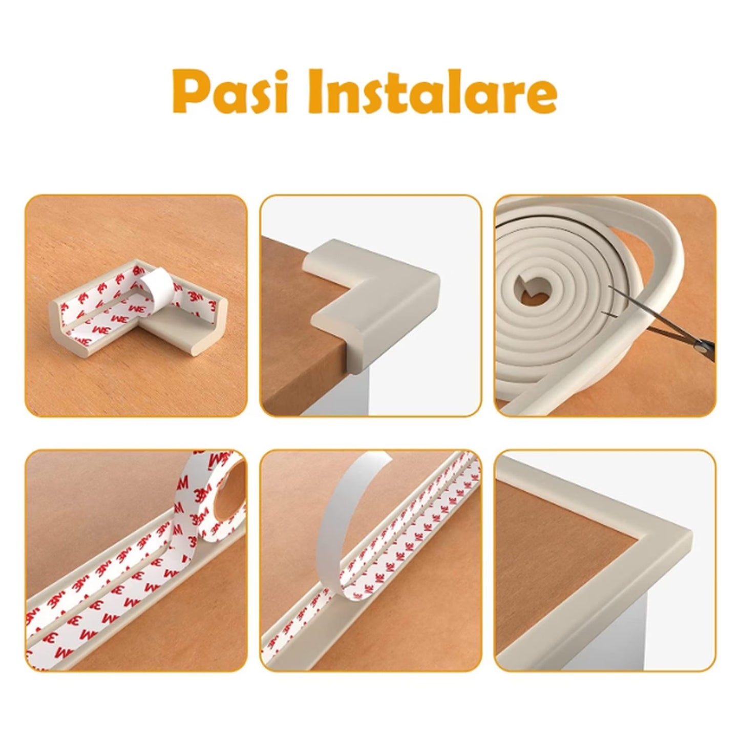 Banda protectie colturi si margini mobila 2 m IdealSTORE alba