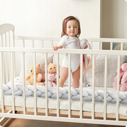 Protectie Laterala pentru Patut idealSTORE, Lungime 3 m, Material moale, Placut la atingere, Gri