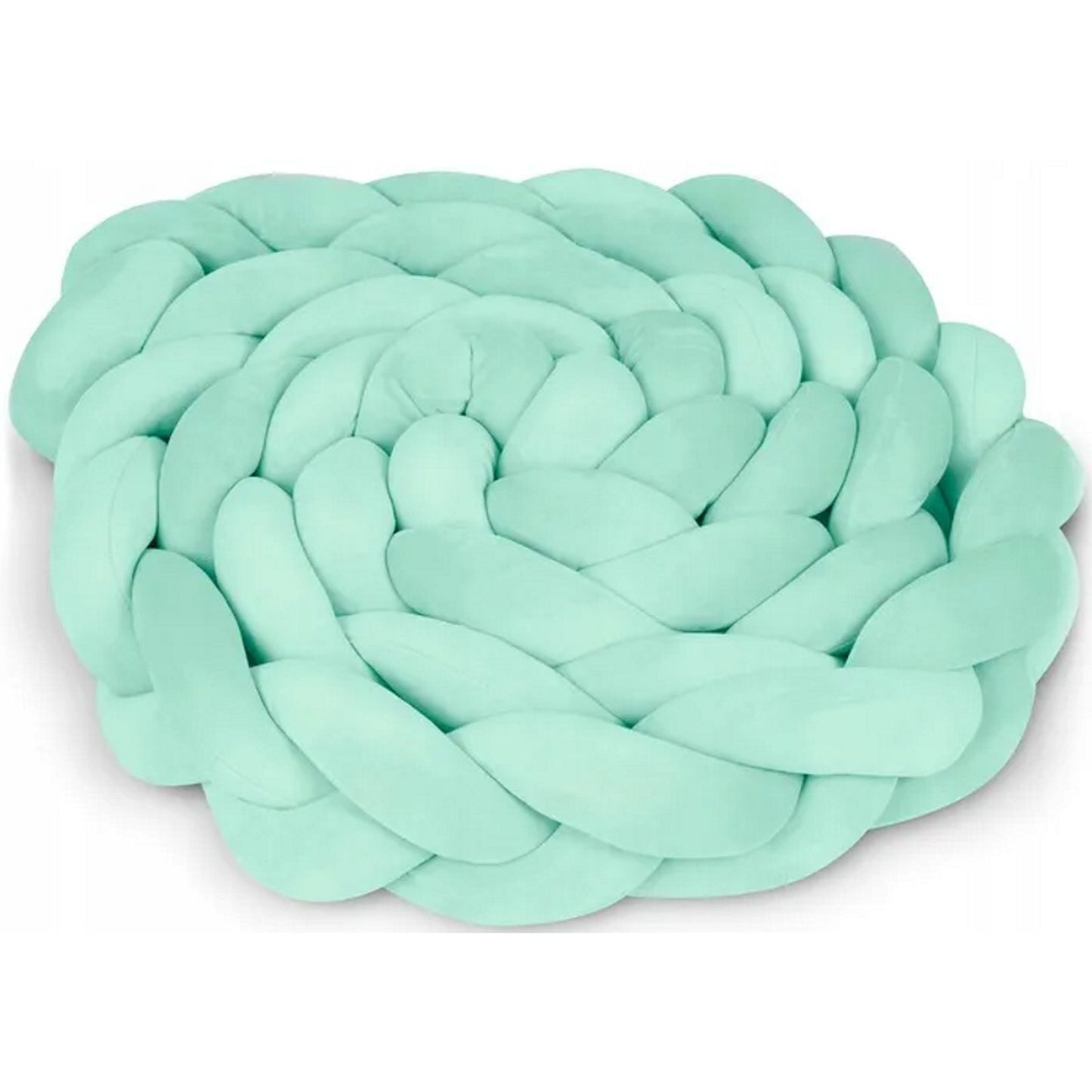 Protectie Laterala pentru Patut idealSTORE, Lungime 3 m, Material moale, Placut la atingere, Verde Menta