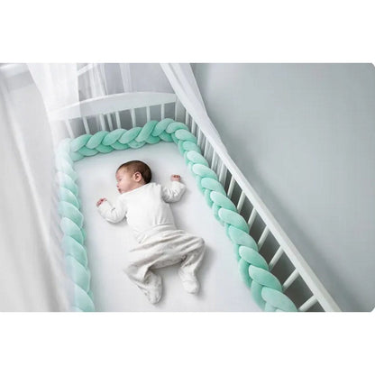 Protectie Laterala pentru Patut idealSTORE, Lungime 3 m, Material moale, Placut la atingere, Verde Menta