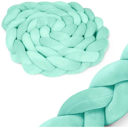 Protectie Laterala pentru Patut idealSTORE, Lungime 3 m, Material moale, Placut la atingere, Verde Menta