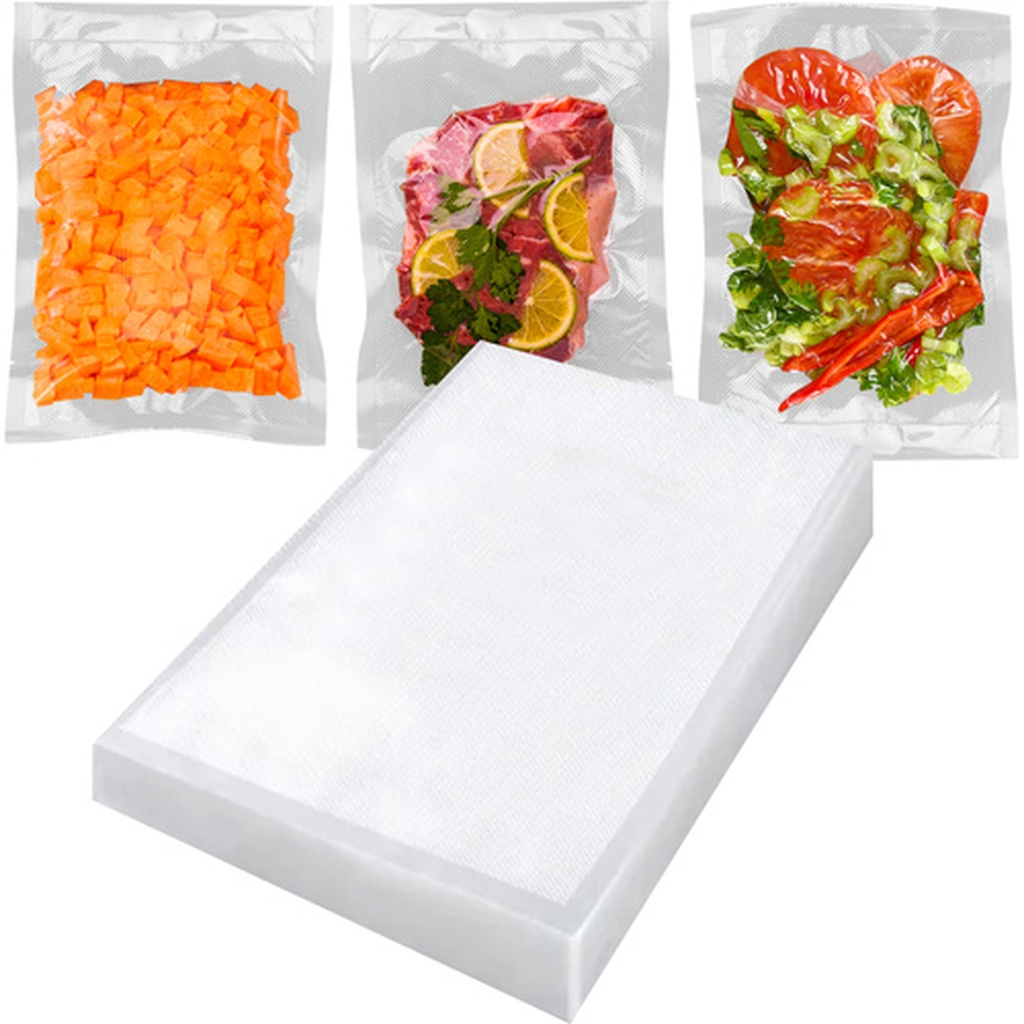 Set 50 Pungi Vidat Alimente 20x30 cm idealSTORE, Compatibile Aparat de Vidat, PE PA