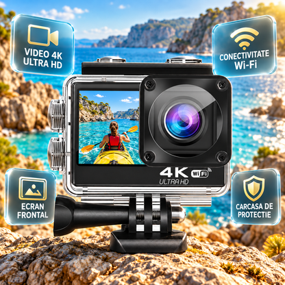 Camera de actiune Supersonic idealSTORE 4K Ultra HD WiFi Touch ecran dublu, Microfon