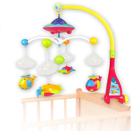 Carusel muzical pentru patut cu jucarii detasabile, rotatie 360, multicolor, buz