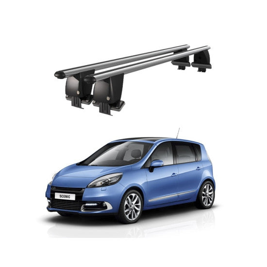Bare transversale portbagaj Renault Grand Scenic 2009-2013 idealSTORE, aluminiu, plafon neted, argintii