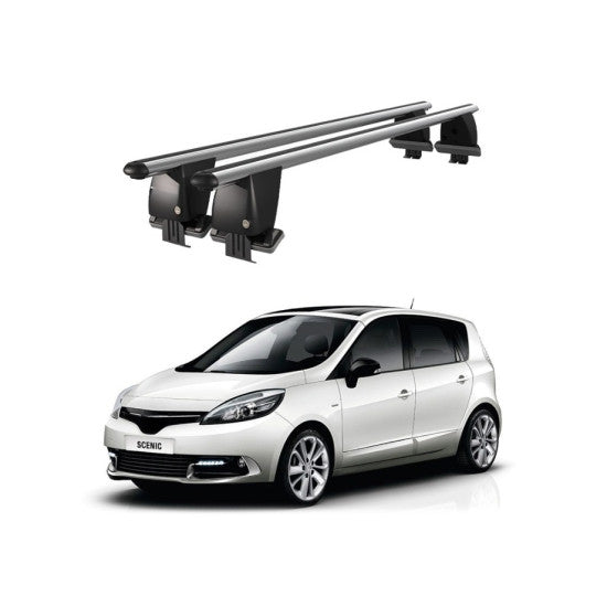Bare transversale portbagaj Renault Grand Scenic 2013-2016 idealSTORE, aluminiu, plafon neted, argintiu