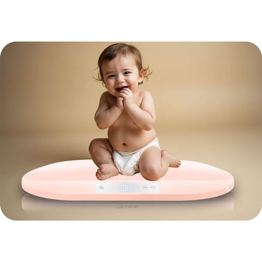 Cantar digital pentru bebelusi, ideal STORE, forma ergonomica, ecran LCD mare, roz, 40kg