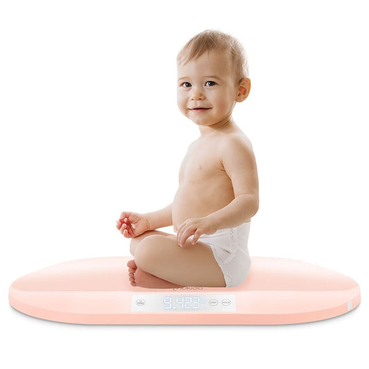 Cantar digital pentru bebelusi, ideal STORE, forma ergonomica, ecran LCD mare, roz, 40kg