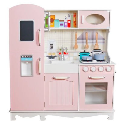 Bucatarie din lemn idealSTORE Chef's Max Cook, Dimensiuni 102 x 92.5 x 30 cm, Iluminare LED, Echipata complet, Include elemente mobile