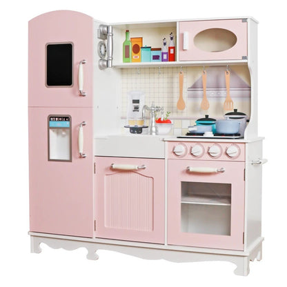 Bucatarie din lemn idealSTORE Chef's Max Cook, Dimensiuni 102 x 92.5 x 30 cm, Iluminare LED, Echipata complet, Include elemente mobile