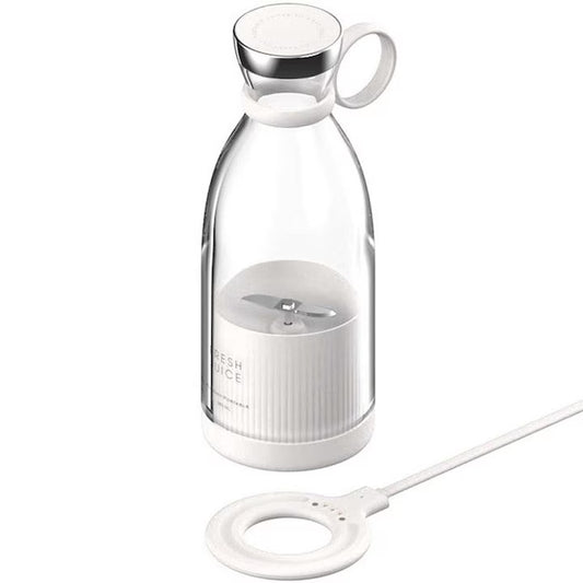 Blender easyBlend, Portabil, Puternic, 15-20 Utilizari / incarcare, 350ml, Incarcare Wireless, Alb