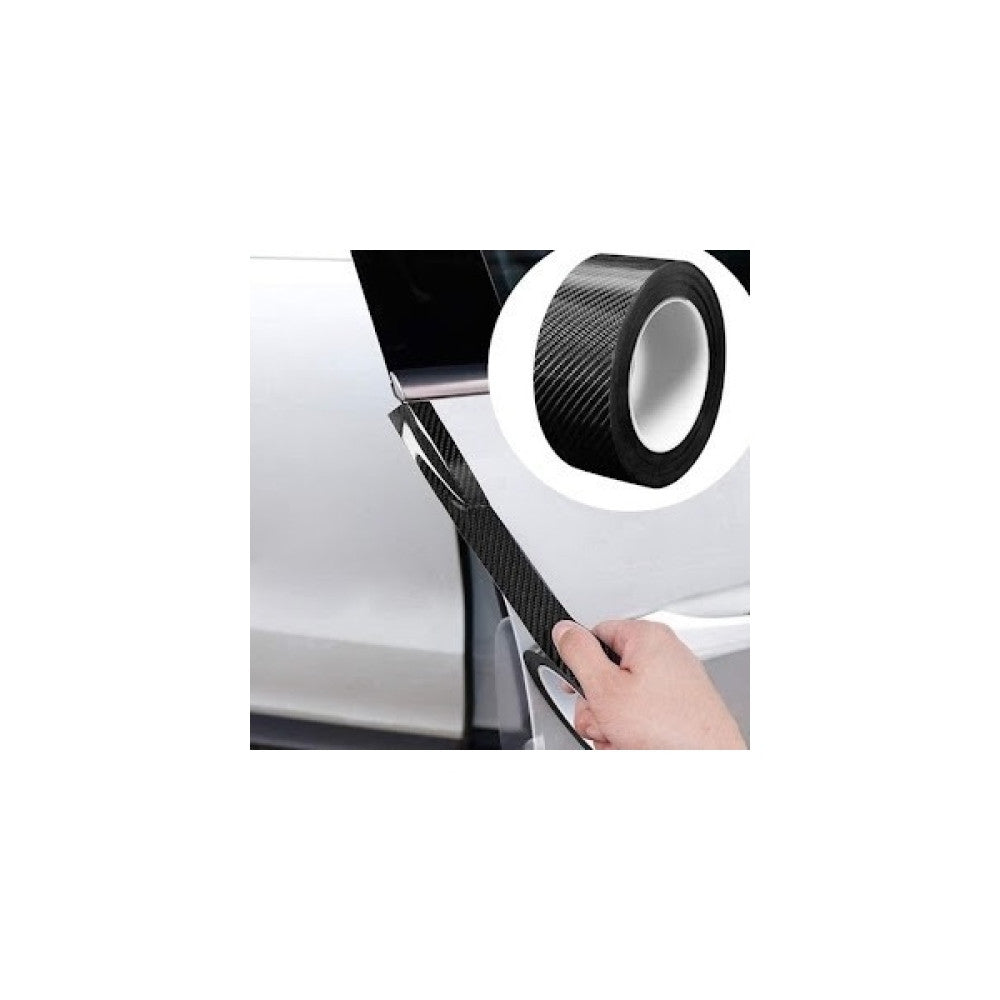 Rola idealSTORE Protectie Bandouri-Praguri Autoadeziv Fibra de Carbon, Textura Moale, 5D, Flexibil si Elastic, Rezistent la Rupere si Abraziune Dimensiuni 10cm x 5m
