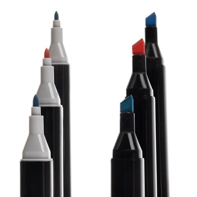 Set 168 carioci profesionale CLASStitude, 2 capete subtire si gros, geanta depozitare, cerneala pe baza de alcool, varf dublu, Multicolor