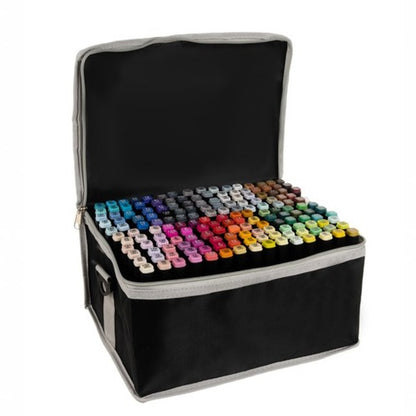 Set 168 carioci profesionale CLASStitude, 2 capete subtire si gros, geanta depozitare, cerneala pe baza de alcool, varf dublu, Multicolor