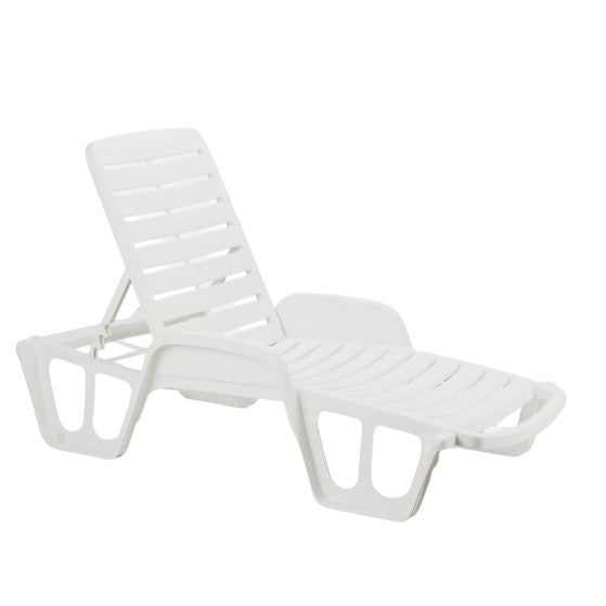 Sezlong plastic, alb, 71 x 192 x 100 cm , SWBSA, Lettino, SB55