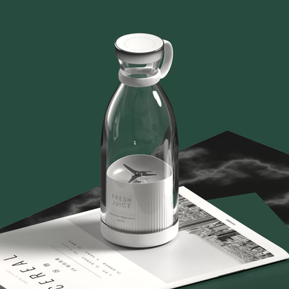 Blender Portabil pentru Bauturi, FreshJuice Smart, Incarcare Wireless, 4 Lame, Capacitate 350ml, Multifunctional, Alb