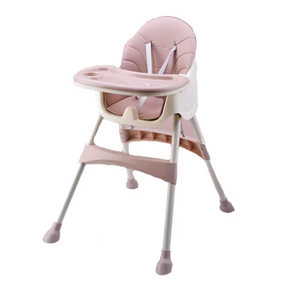 Scaun de Masa Bebelusi si Copii, Pliabil, 7 in 1, At Performance, Multifuntional,, Tavita Detasabila, Piele, Roti Detasabile, Mod Balansoar, Centura in 5 Puncte, Ajustabil pe Inaltime, Rezistent la Murdarie, Cos de Depozitare, Spatar ajustabil, Roz