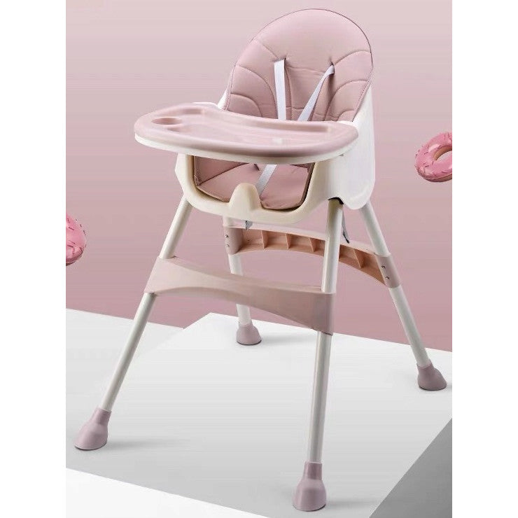 Scaun de Masa 2in1, 6-36 Luni, Multifunctional si Stabil, Tavita si Husa Detasabile si Lavabile, Ajustabil pe Inaltime, Picioare Antiderapante, Klept, Roz