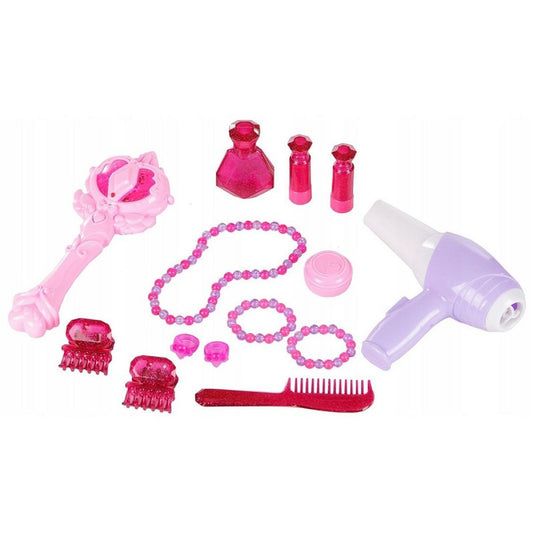 Masuta De Machiaj Pentru Fetite Cu Sunete Interactive Si Lumini, Uscator De Par Si Scaunel, Inaltime 60 cm