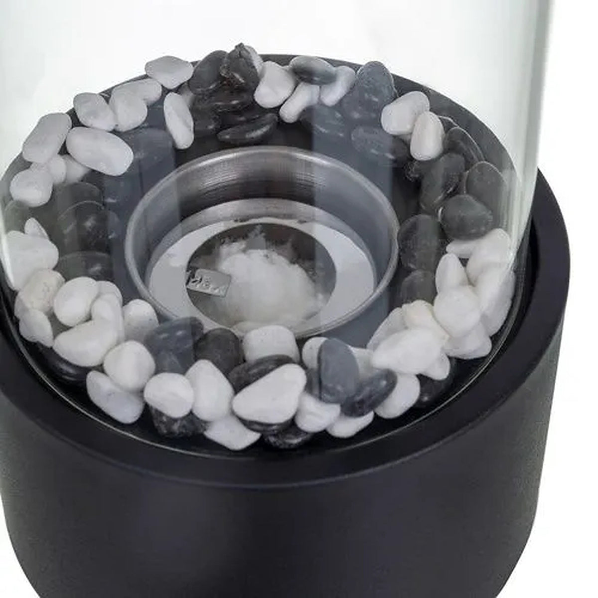 Semineu Decorativ Pe Bioetanol idealSTORE, Model De Masa, Flacara Reala, Panouri Din Sticla, Autonomic 60 Minute, 28 X 16 X 16 CM, Negru