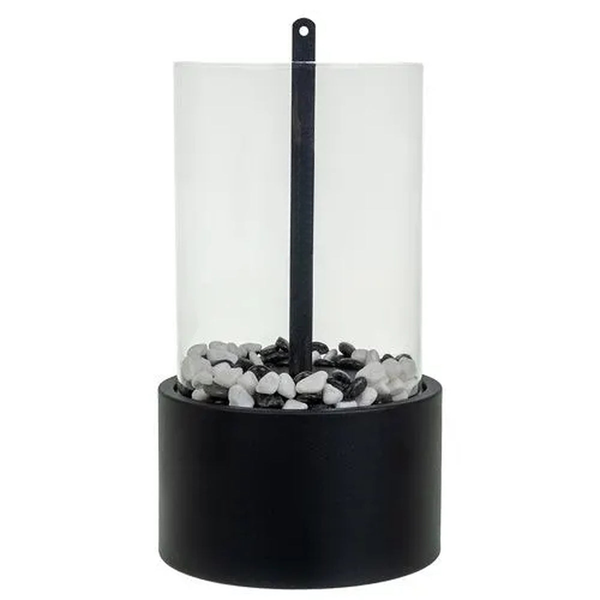Semineu Decorativ Pe Bioetanol idealSTORE, Model De Masa, Flacara Reala, Panouri Din Sticla, Autonomic 60 Minute, 28 X 16 X 16 CM, Negru