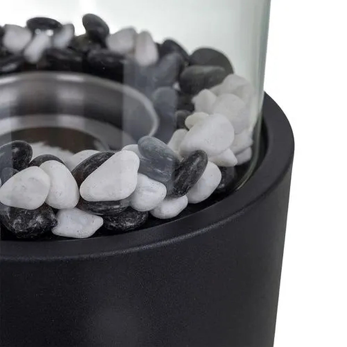Semineu Decorativ Pe Bioetanol idealSTORE, Model De Masa, Flacara Reala, Panouri Din Sticla, Autonomic 60 Minute, 28 X 16 X 16 CM, Negru