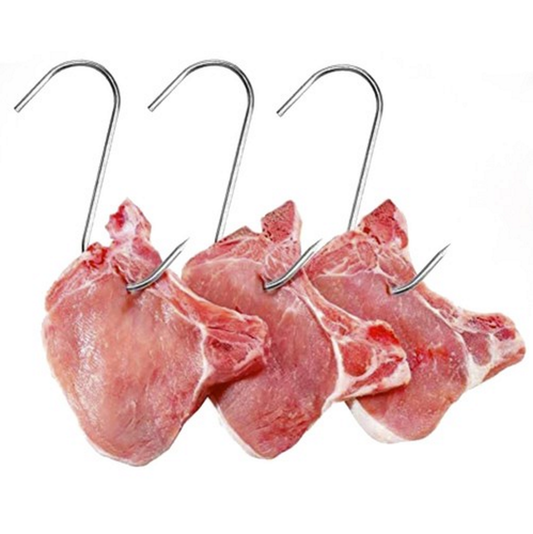 Set 15 Carlige idealSTORE pentru Macelarie, Otel Inoxidabil Solid, Tip S, Sarcina 15 Kg, Perfect pentru Afumatura