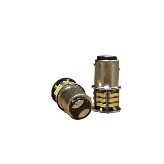 Set 2 becuri 2 faze idealSTORE BAZ15D 1157 21SMD 12V 300 lumen lumina alba, IP68