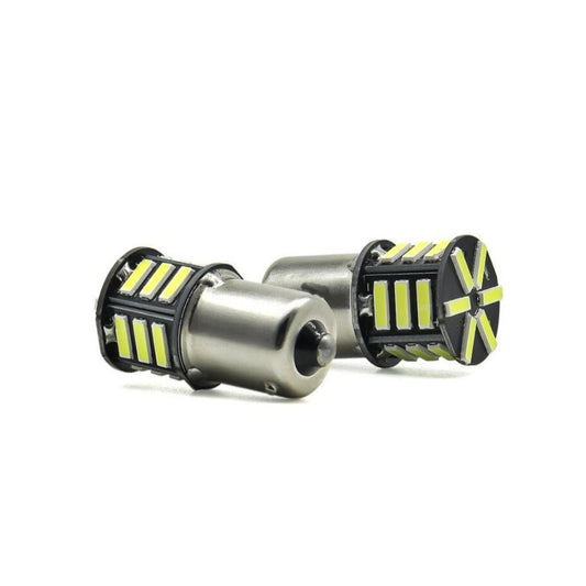 Set 2 becuri o faza T.N. BAU15S 21SMD 12V 300 lumen lumina alba, IP68