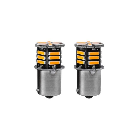 Set 2 becuri o faza T.V. BA15S 21SMD 12V 300 lumen lumina galbena, IP68