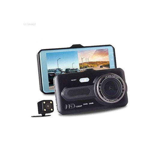 Set 2 camere auto idealSTORE DVR HD, filmeaza fata+spate, ecran 4 inch