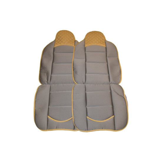 Set 2 Huse idealSTORE Scaun Spatar Romb, Confort, Rezistente in Timp, Anti-alunecare, Respirabil, Culoare Gri-Bej