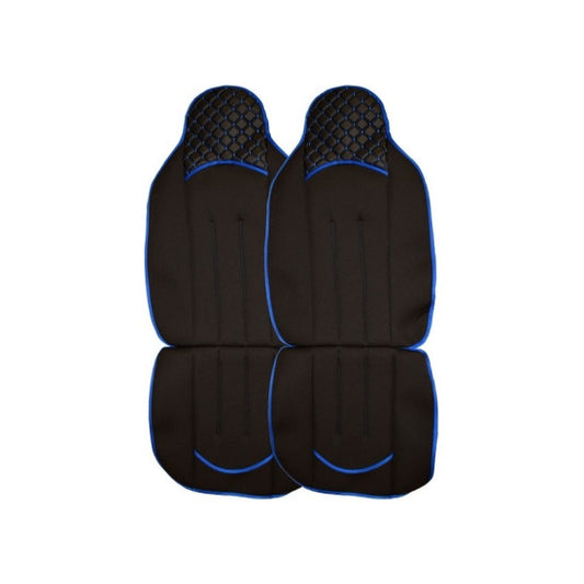 Set 2 Huse idealSTORE Scaun Spatar Romb, Confort, Rezistente in Timp, Anti-alunecare, Respirabil, Culoare Negru-Albastru