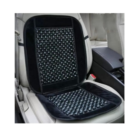 Set 2 huse scaun auto universale idealSTORE cu efect de masaj lemn, prindere elastica, ventilata HL, Design elegant, Negru