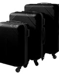 Set 3 Trolere ideal STORE, cu Roti Pivotante, Manere Telescopice, Negru, 54x36x20cm, 65x43x25cm, 74x48x28cm