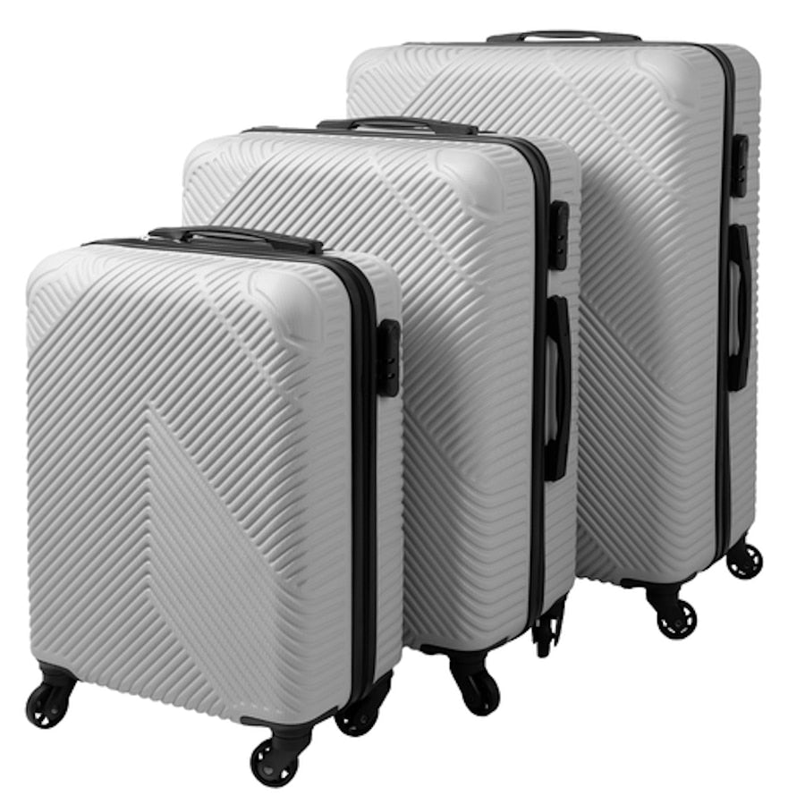 Set 3 Trolere-Valize de Calatorie idealSTORE, Mari, Medii, Mici, cu Roti Pivotante, Manere Reglabile Telescopice, Inchidere cu Cifru, Nervuri de Intarire, Plastic ABS Durabil, Compartiment cu Fermoar, Fermoar Bidirectional, Culoare Gri