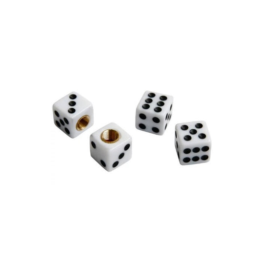 Set 4 capace pentru valve in forma de zar idealSTORE, Protejeaza valvele de murdarie si coroziune, imbunatateste aspectul estetic al rotilor