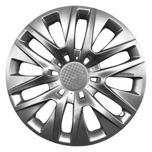 Set 4 Capace Roti 16' idealSTORE, Fabricate din Material Puternic si Durabil, Rezistente la Impact, Se Potrivesc cu Majoritatea Masinilor, Culoare Argintiu