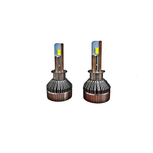 Set Bec LED idealStore, Putere 300W, Carcasa Aluminiu, Functioneaza 12V-24V, 6000K, Tip de Racire Activ cu Ventilator, 35000 LM, Model H1
